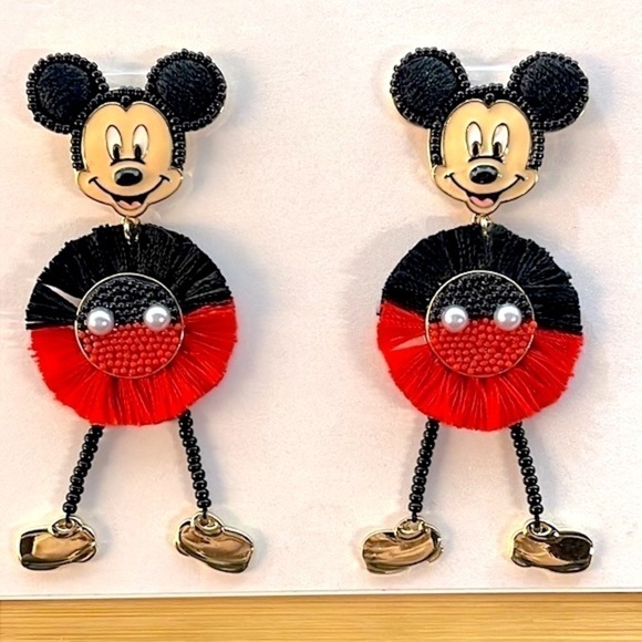 Brand New Disney x BaubleBar Mickey Mouse Beaded Drop Earrings - Picture 9 of 15
